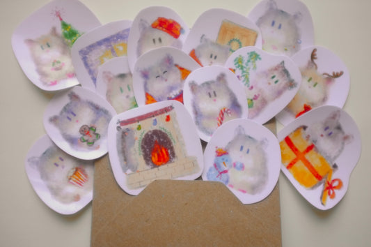 Holiday stickers: Christmas 15pc (laminated)