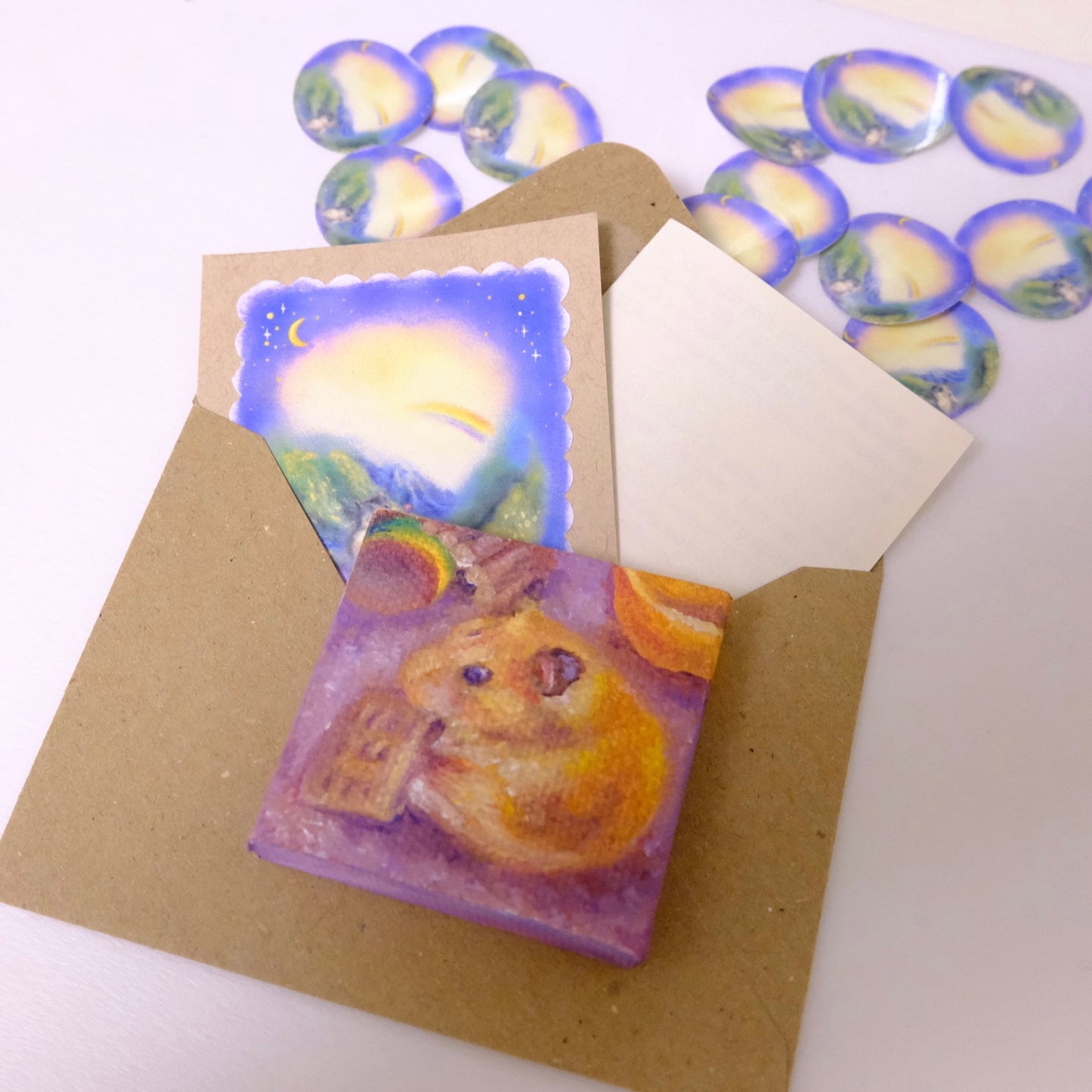 Miniature Hamster Portrait (Oil, 5x5cm canvas)