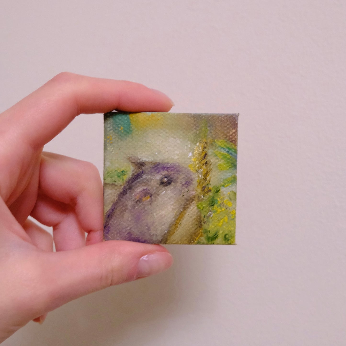 Miniature Hamster Portrait (Oil, 5x5cm canvas)