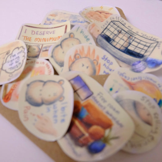 Proper hamster care stickers, 15pc (laminated)