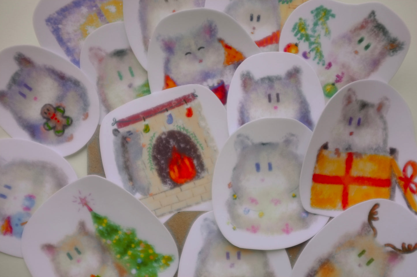 Holiday stickers: Christmas 15pc (laminated)