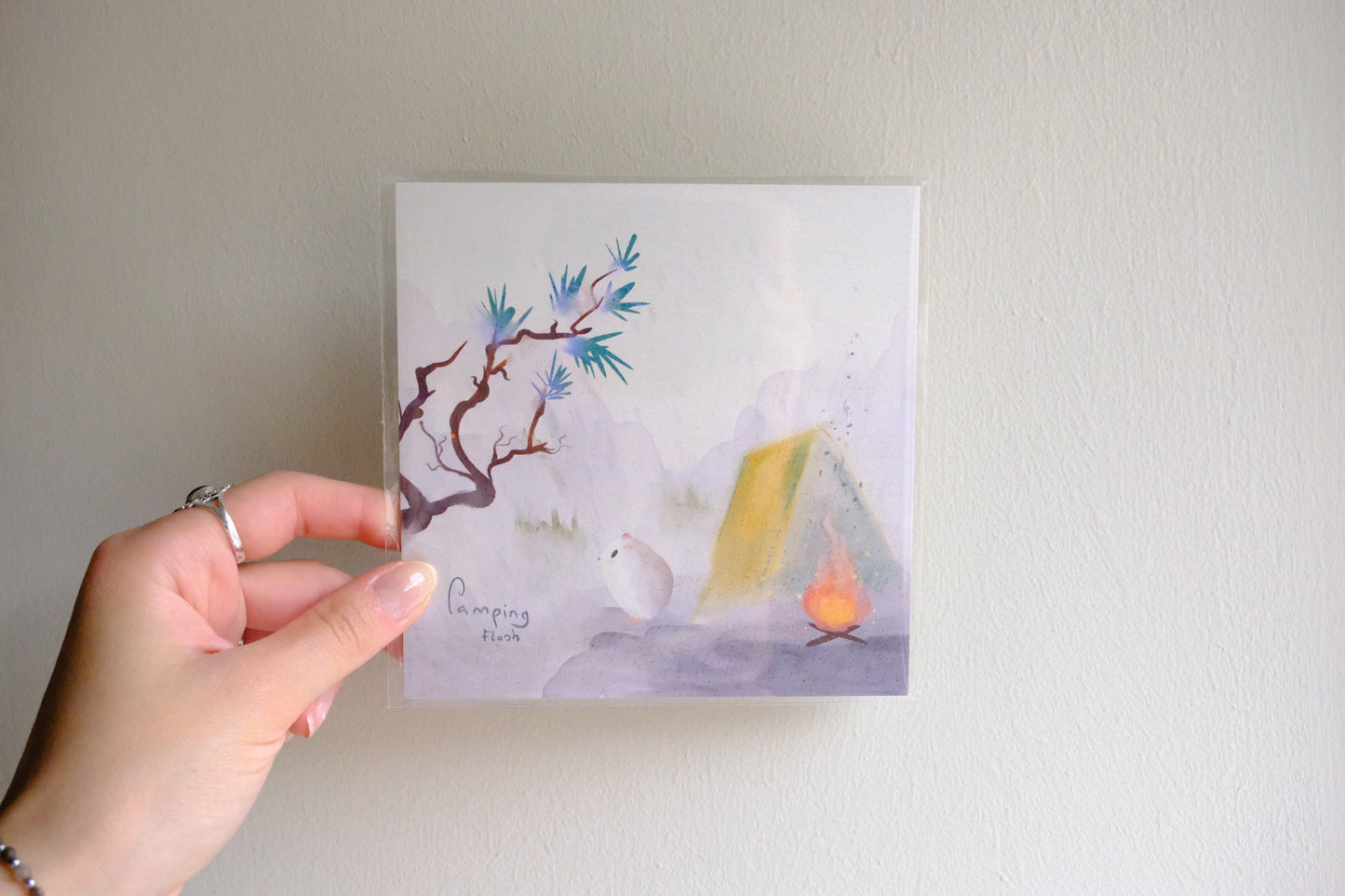 Camping Flash mini Art Print