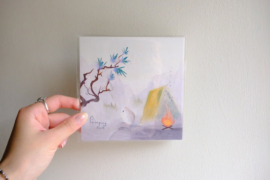 Camping Flash mini Art Print