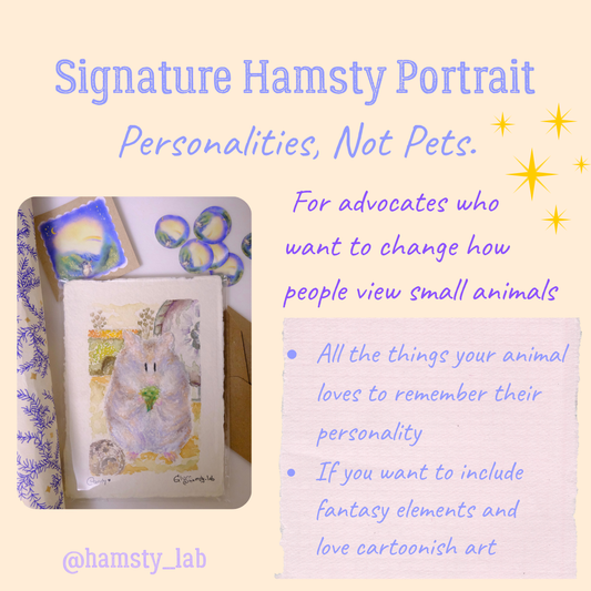 Custom Signature Hamsty Portrait (Watercolour & Soft Pastel)