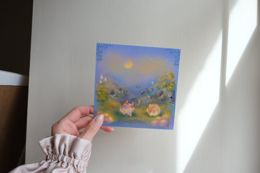 The Haunted Graveyard mini Art Print -the Rescue Collection